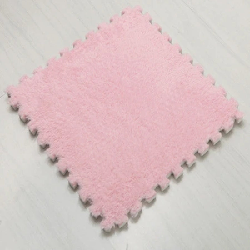 1Pc30X30Cm DIY Jigsaw Shaggy Carpet Living Room Bedroom Soft Floor Area Rug Children Kids Magic Patchwork Plush Mat Baby Playmat