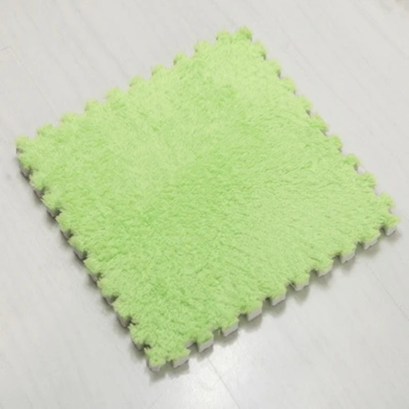 1Pc30X30Cm DIY Jigsaw Shaggy Carpet Living Room Bedroom Soft Floor Area Rug Children Kids Magic Patchwork Plush Mat Baby Playmat