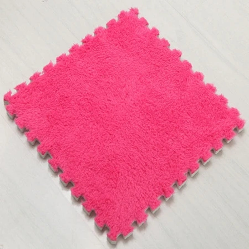 1Pc30X30Cm DIY Jigsaw Shaggy Carpet Living Room Bedroom Soft Floor Area Rug Children Kids Magic Patchwork Plush Mat Baby Playmat