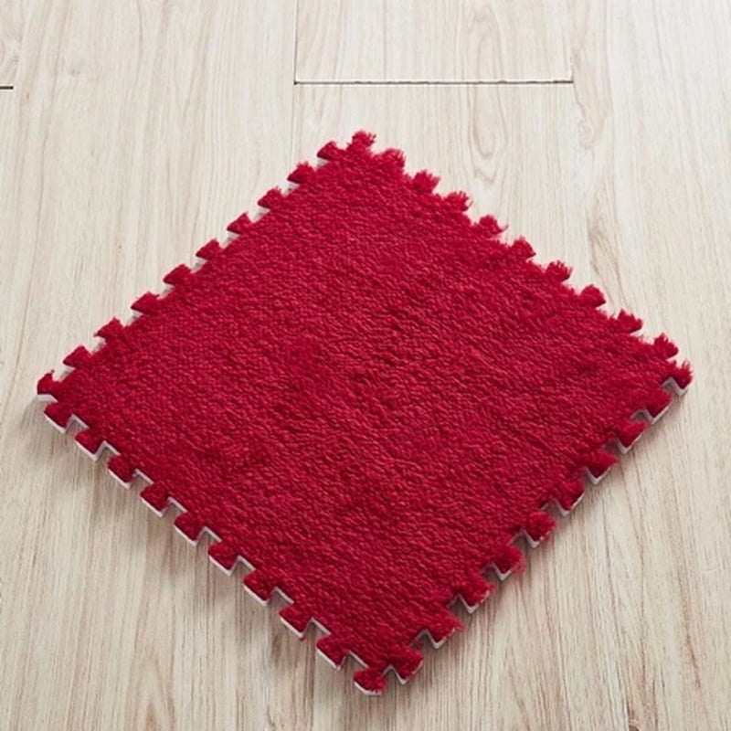 1Pc30X30Cm DIY Jigsaw Shaggy Carpet Living Room Bedroom Soft Floor Area Rug Children Kids Magic Patchwork Plush Mat Baby Playmat