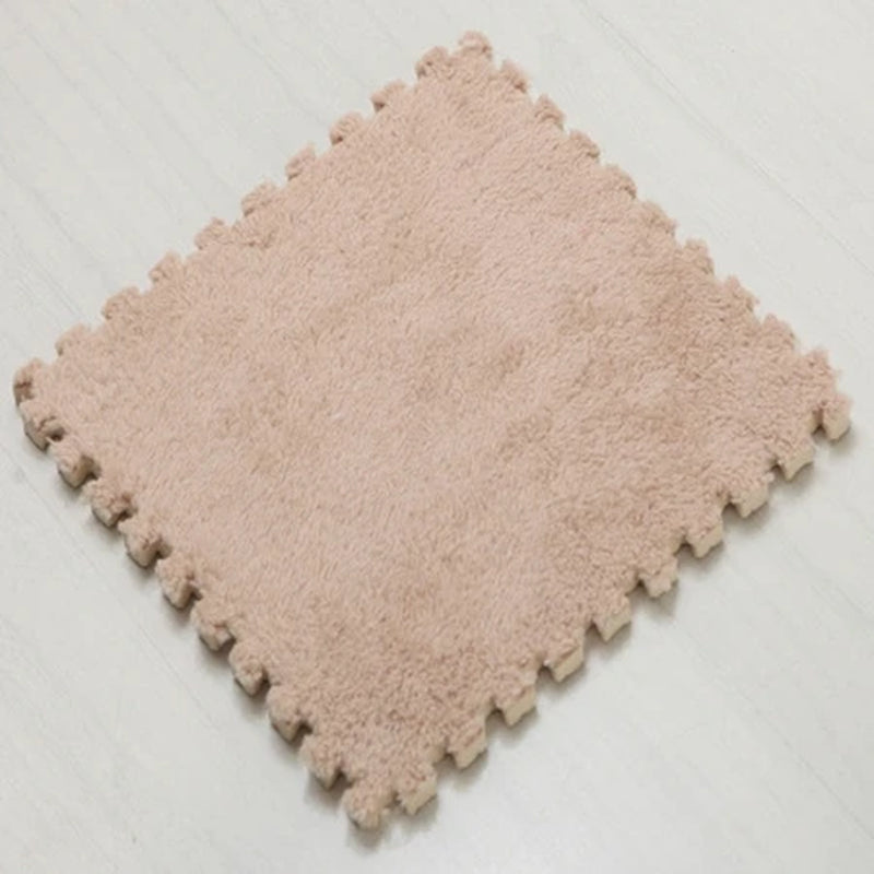 1Pc30X30Cm DIY Jigsaw Shaggy Carpet Living Room Bedroom Soft Floor Area Rug Children Kids Magic Patchwork Plush Mat Baby Playmat