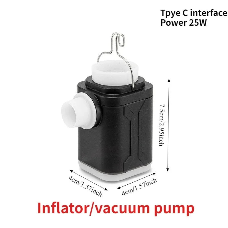 USB C Rechargeable Electric Vacuum Pump Low Noise Portable Lightweight Air Pump for Travel Compression Bag Storage Space Saving