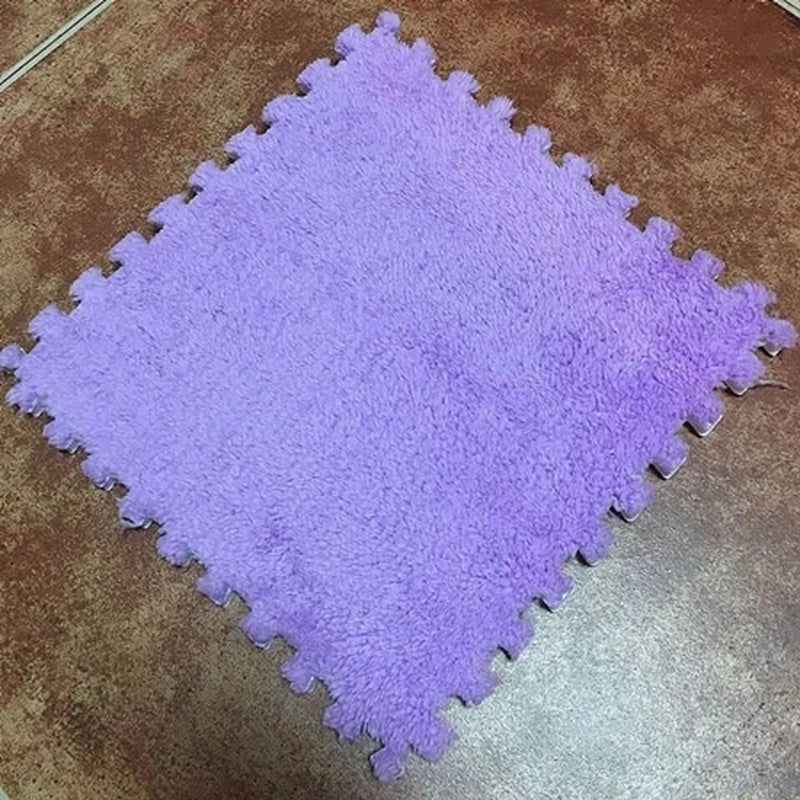 1Pc30X30Cm DIY Jigsaw Shaggy Carpet Living Room Bedroom Soft Floor Area Rug Children Kids Magic Patchwork Plush Mat Baby Playmat